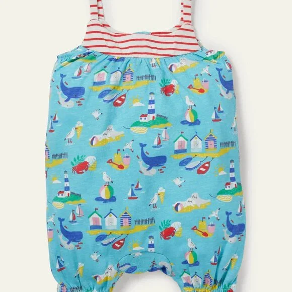 NWOT Baby Boden Jersey Strappy Romper